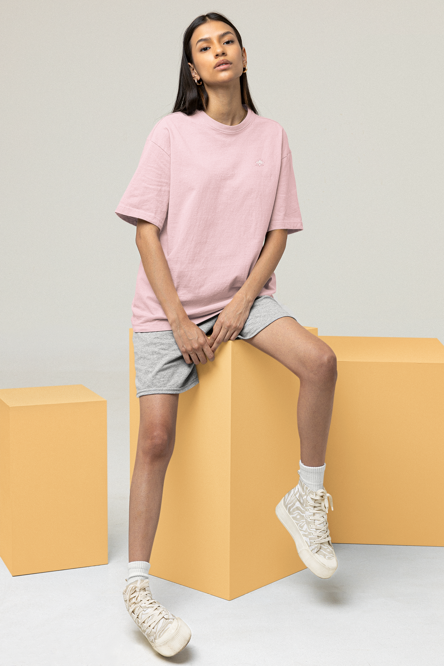 Oversized T-Shirt Solids: Light Baby Pink