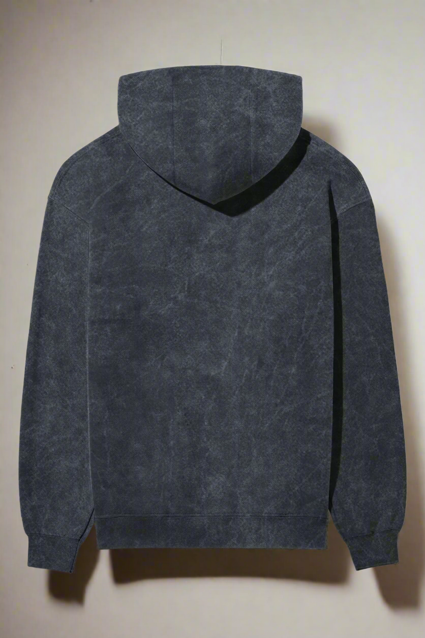 Acid Wash Hoodie: Navy Blue