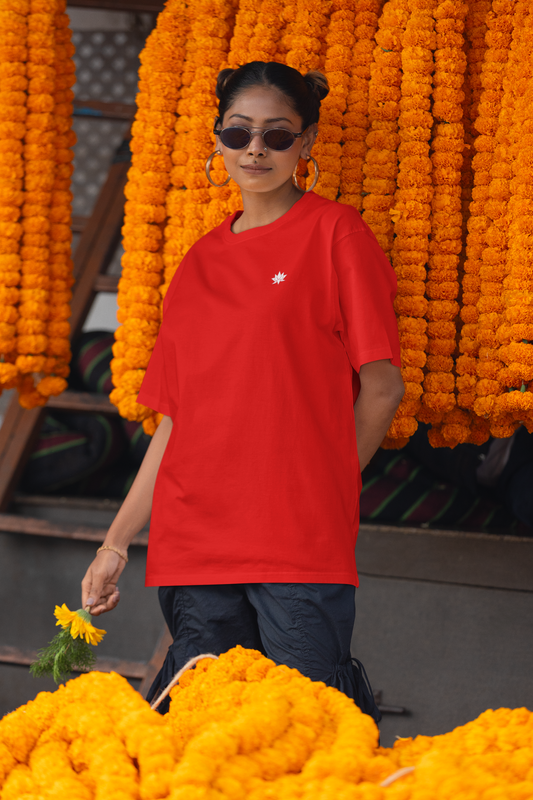 Oversized T-Shirt Solids: Red
