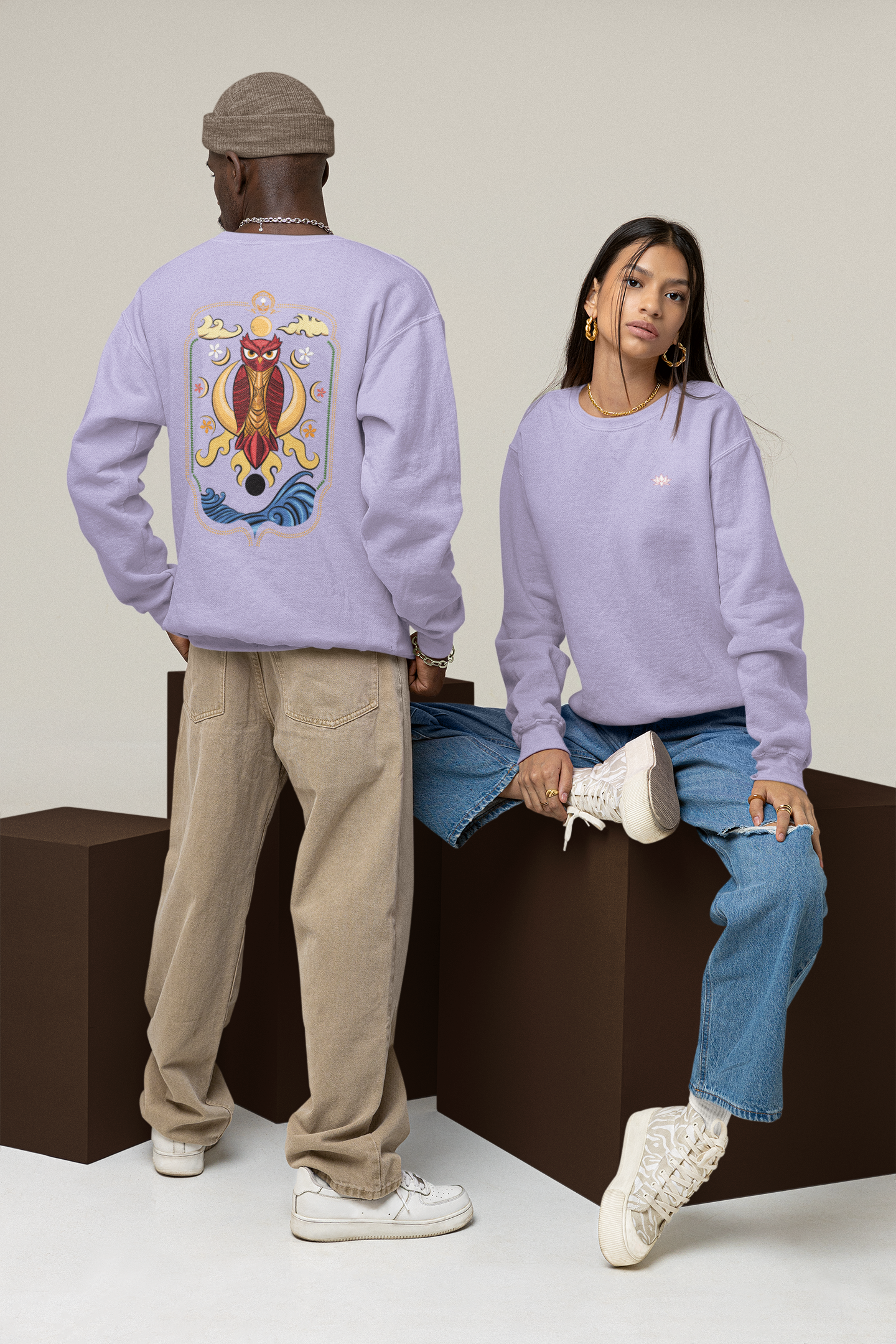 Oversized Sweatshirt: Mystic Owl