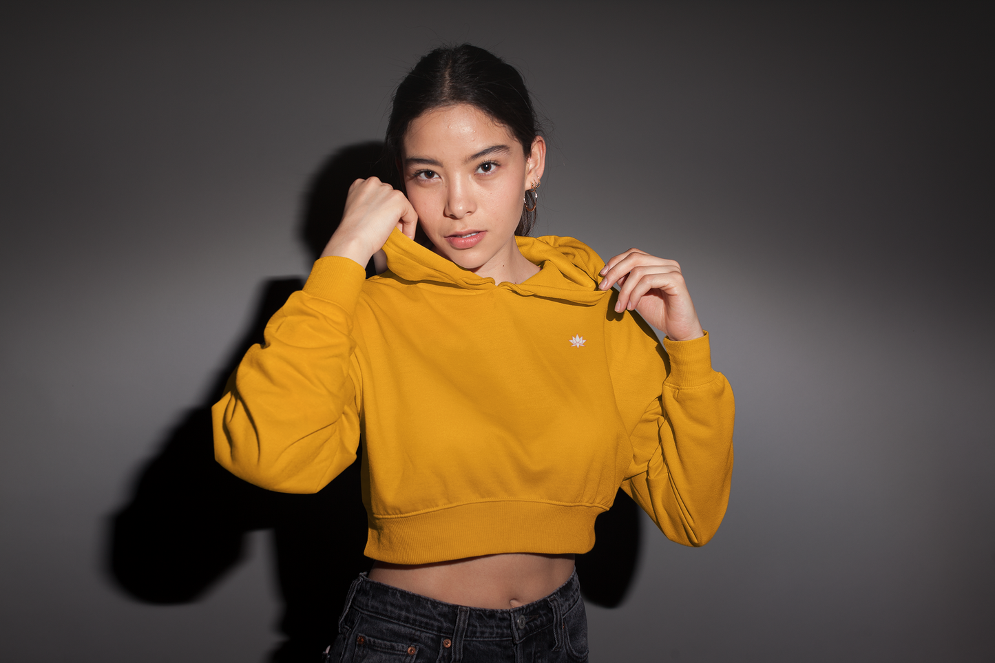 Cropped Hoodie: Mustard Yellow