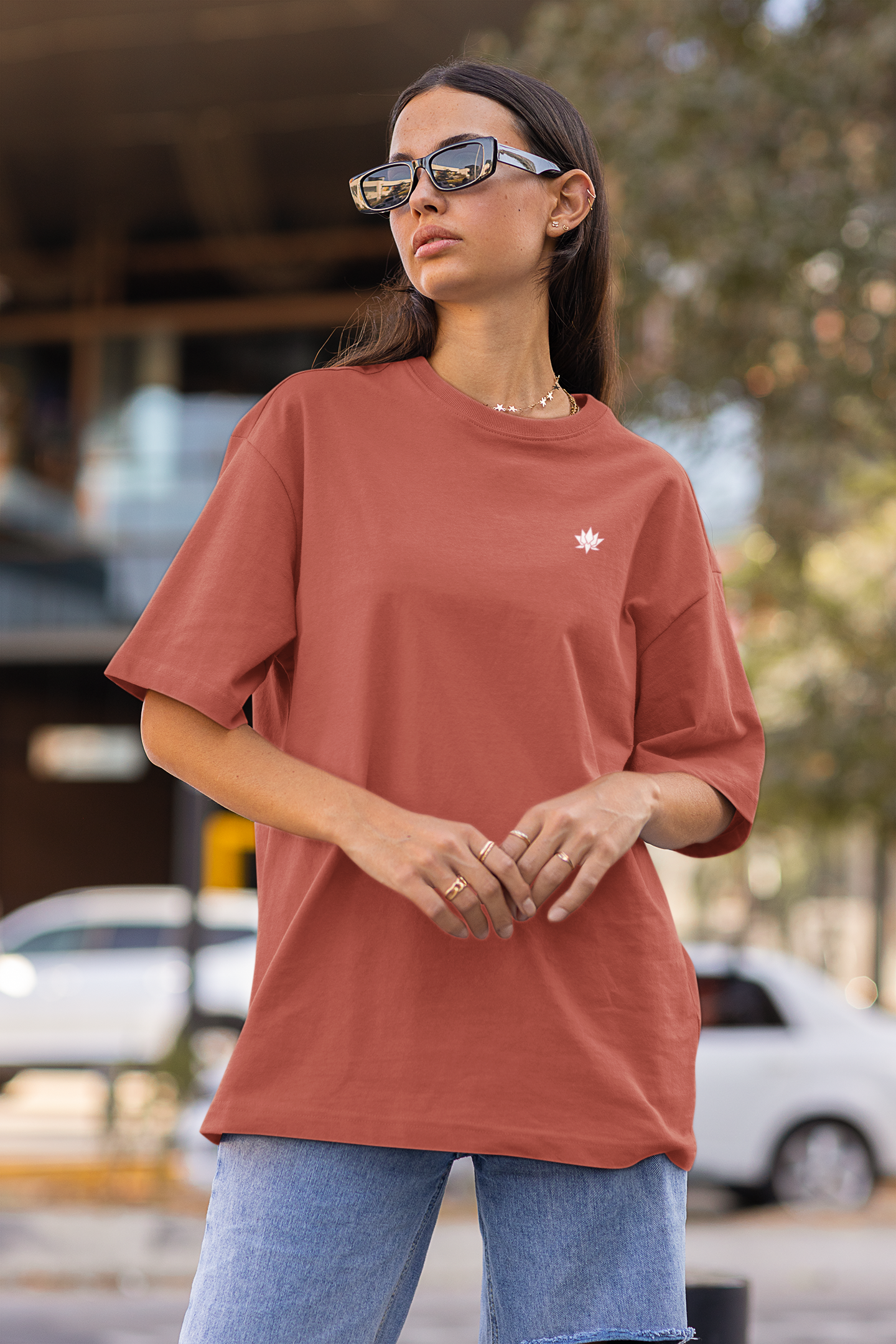 Oversized T-Shirt Solids: Coral Red