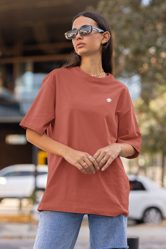 Oversized T-Shirt Solids: Coral Red