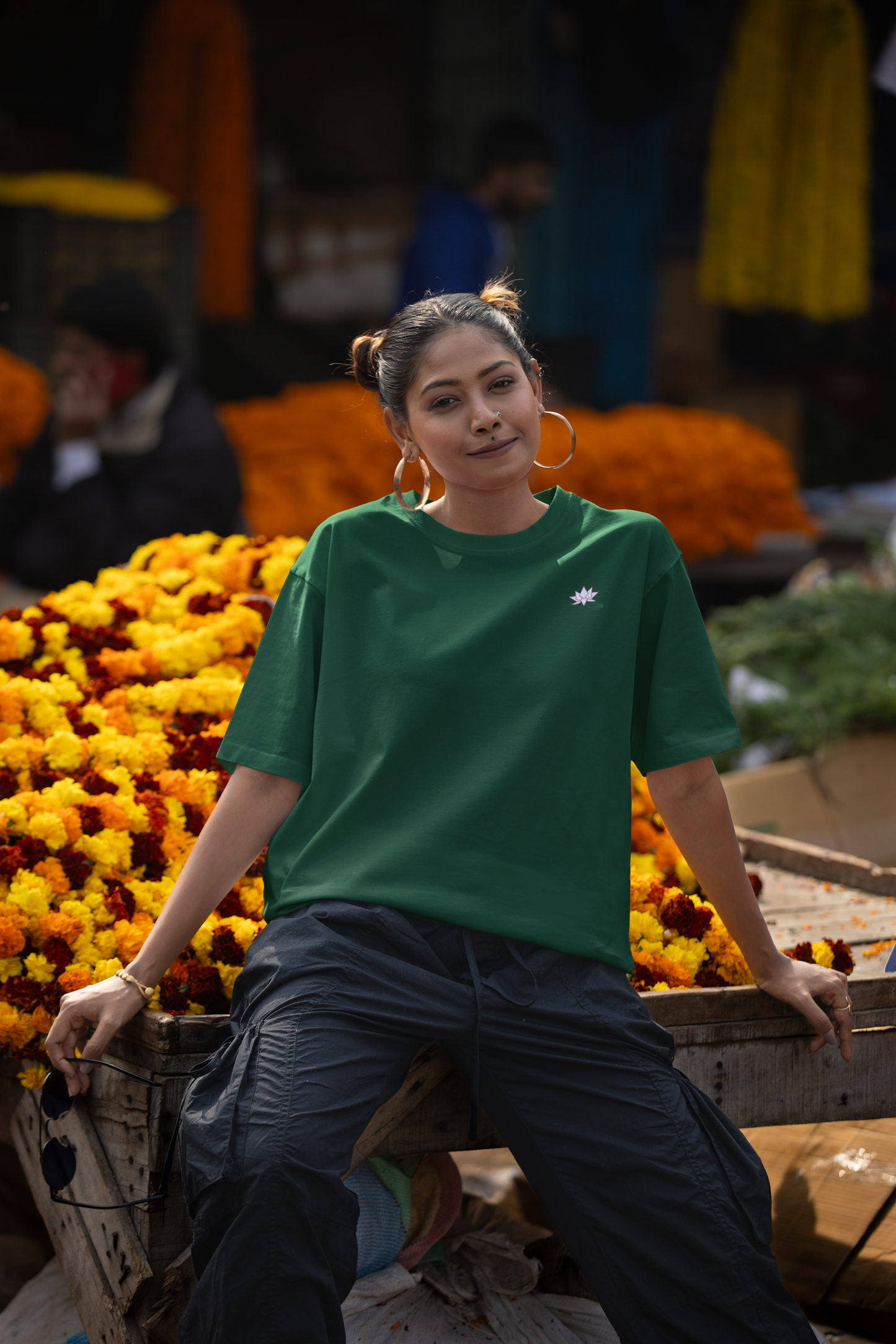 Oversized T-Shirt Solids: Bottle Green