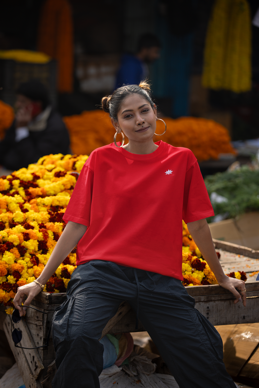 Oversized T-Shirt Solids: Red