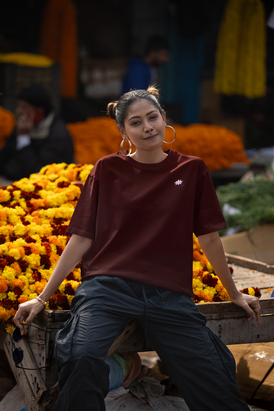 Oversized T-Shirt Solids: Maroon