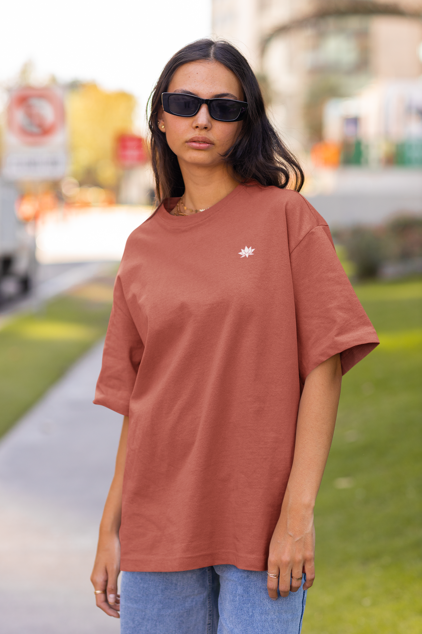 Oversized T-Shirt Solids: Coral Red