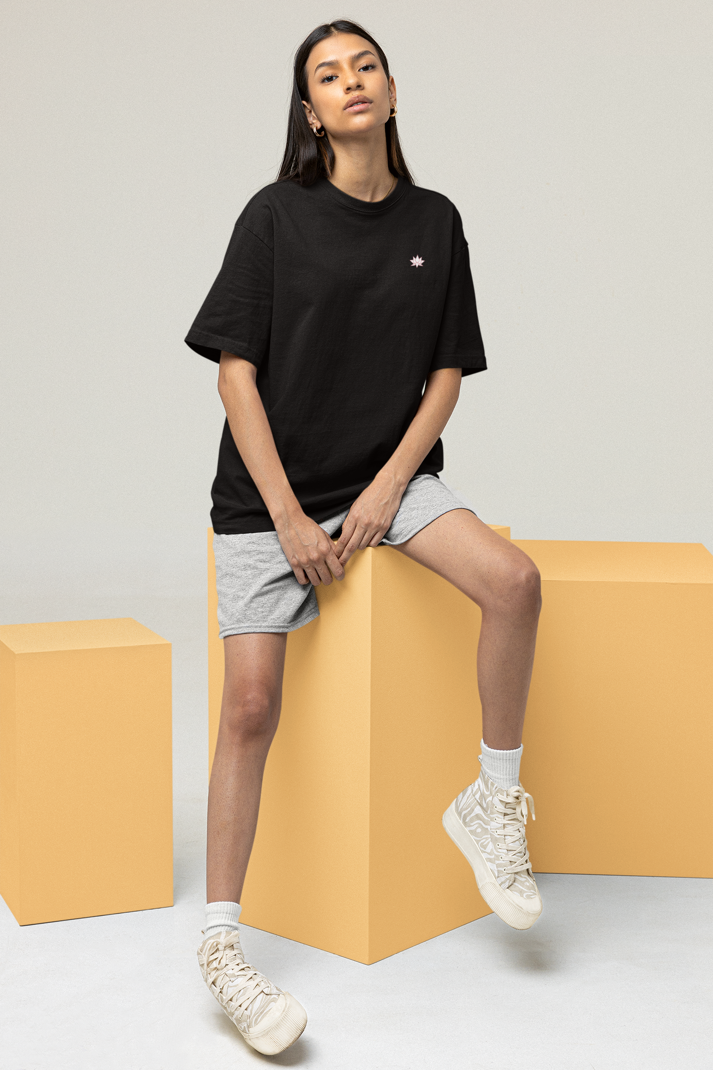 Oversized T-Shirt Solids: Black