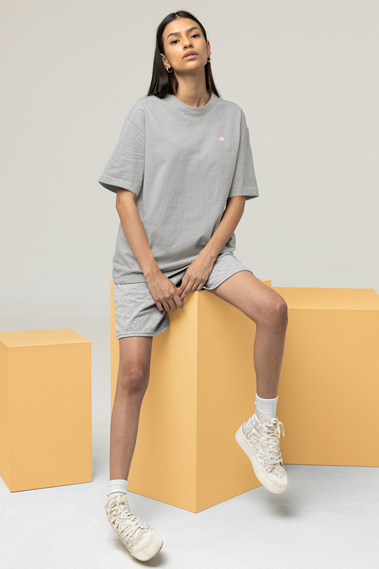 Oversized T-Shirt Solids: Melange Grey