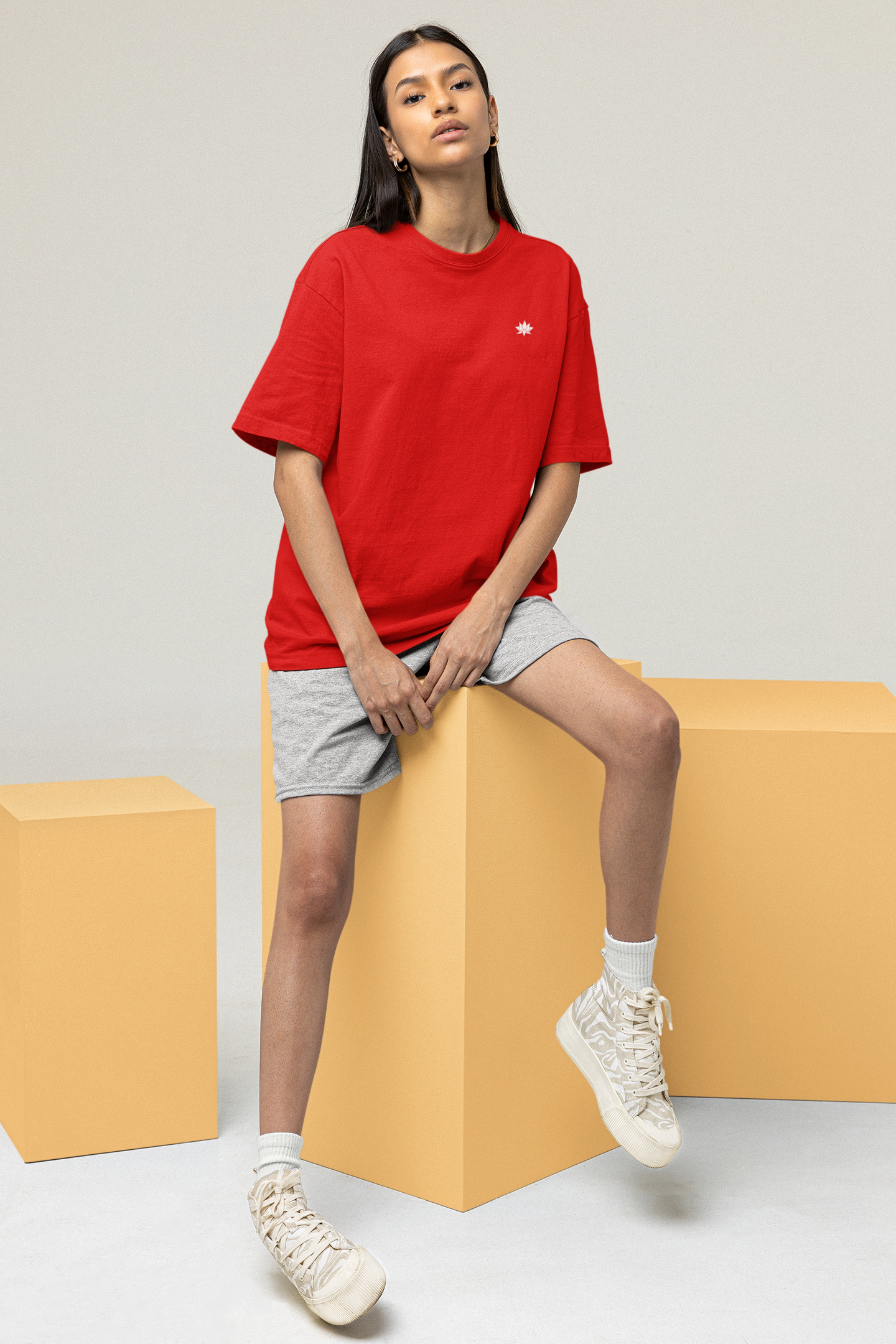 Oversized T-Shirt Solids: Red