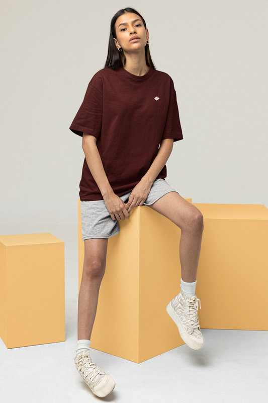 Oversized T-Shirt Solids: Maroon