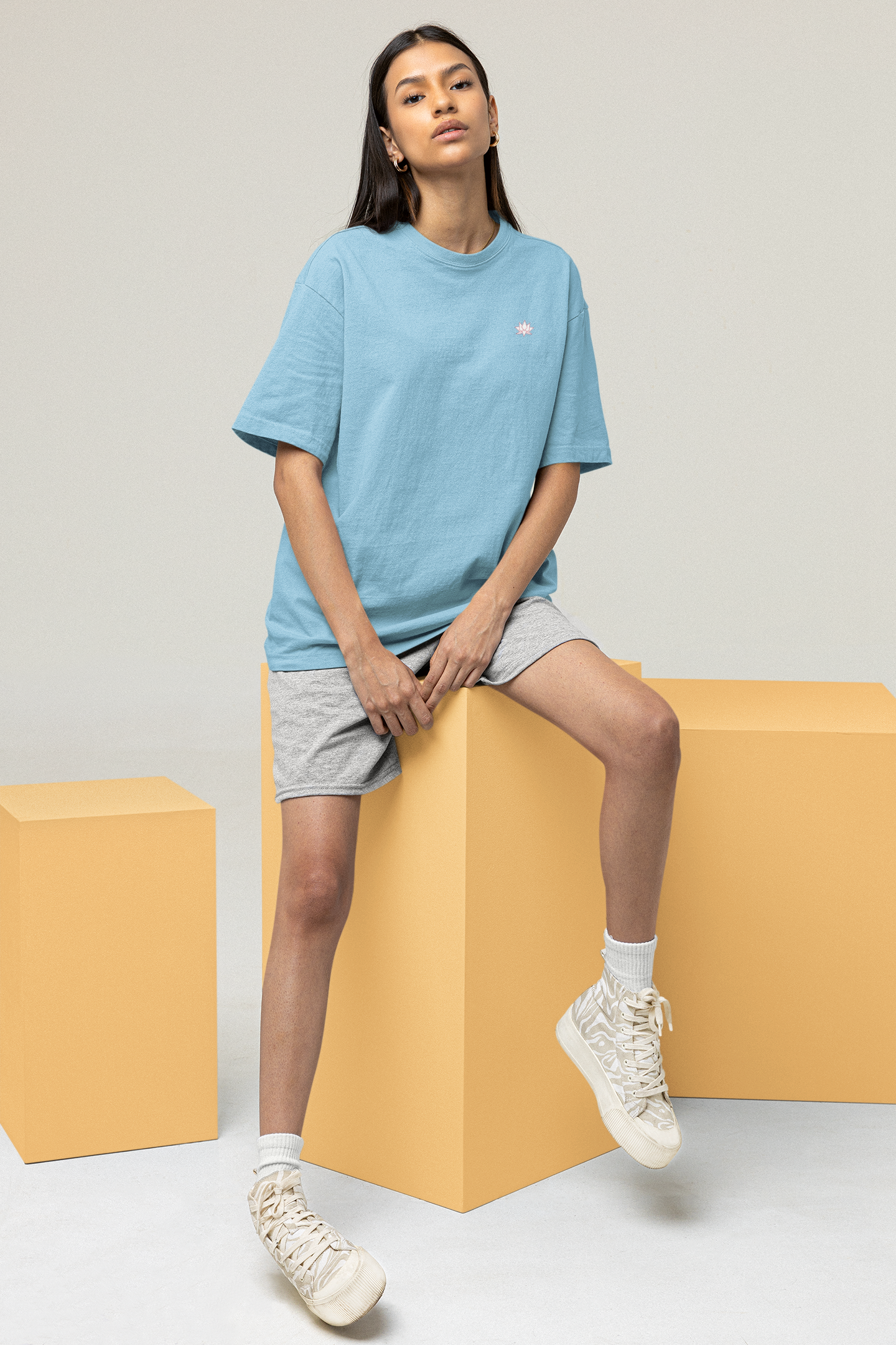 Oversized T-Shirt Solids: Baby Blue